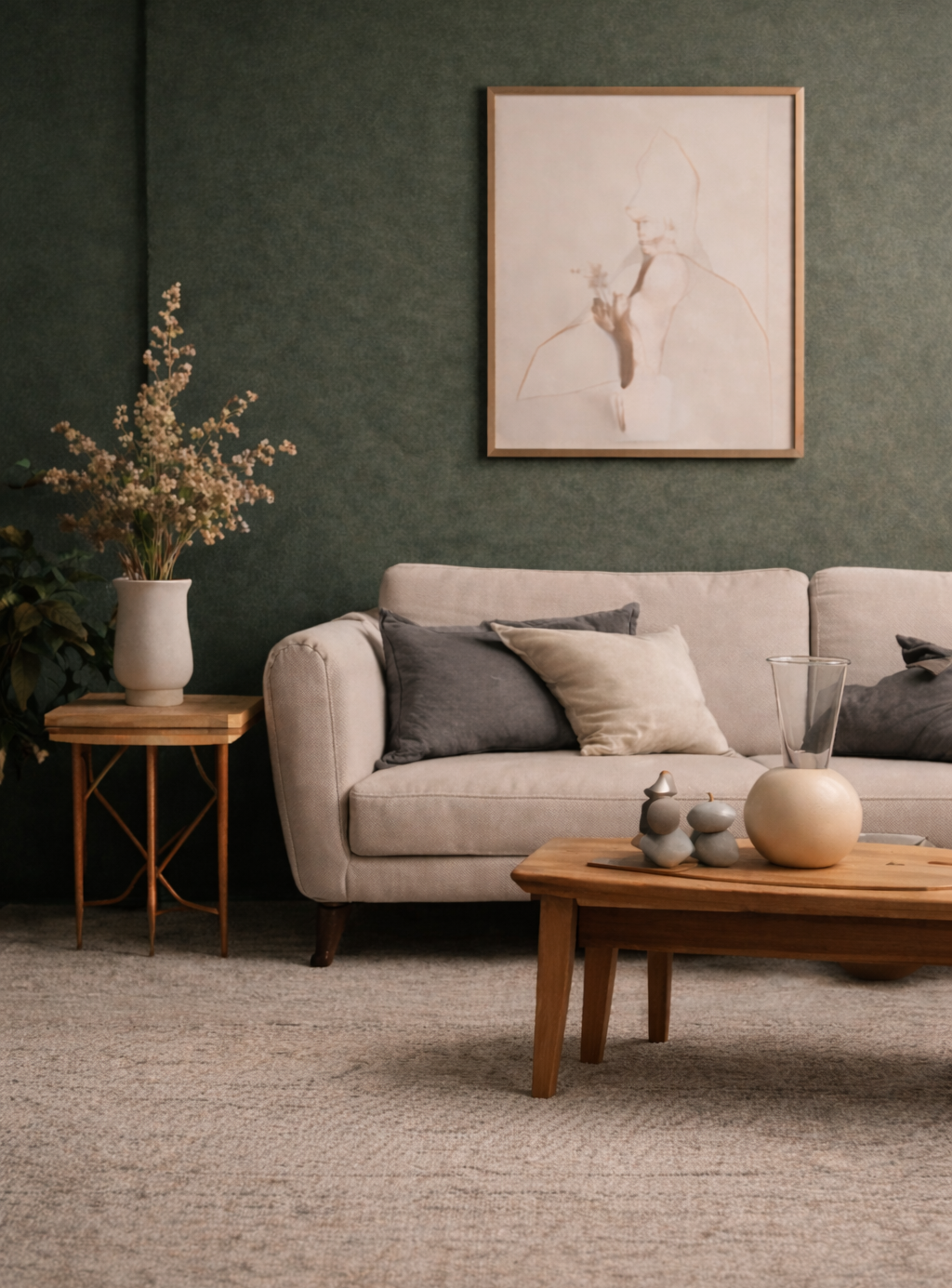 Modern Home Decor Items Arranged In a Neutral Aesthetic Setting