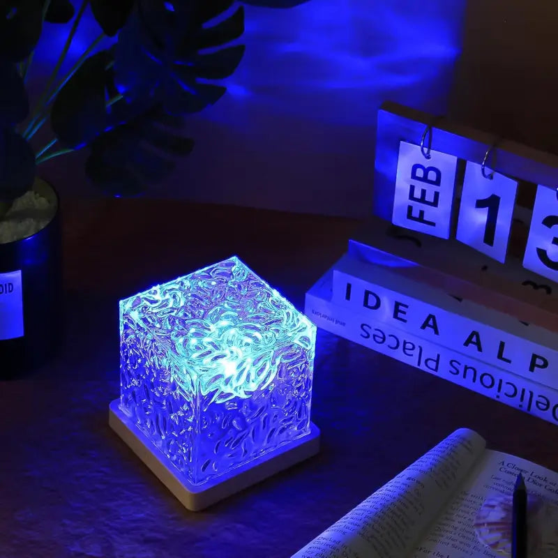 Crystal Water Ripple RGB Night Lamp with Remote Control