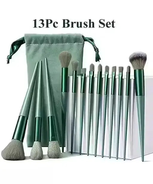 13-Piece Professional Makeup Brush Set with Travel Pouch