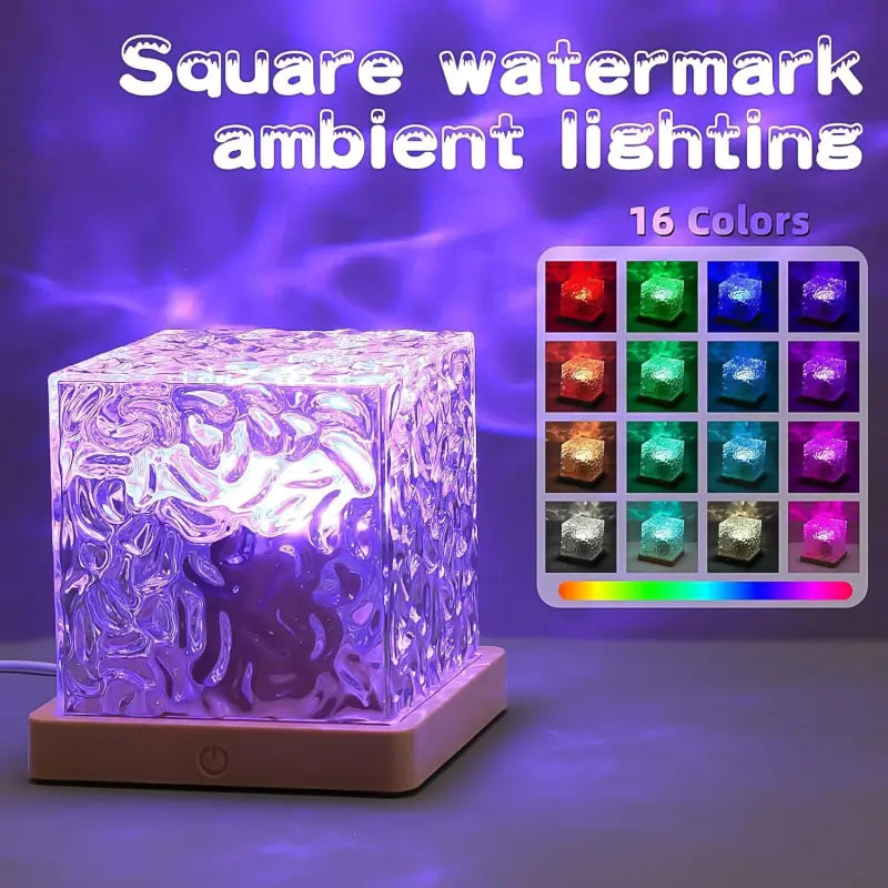 Crystal Water Ripple RGB Night Lamp with Remote Control