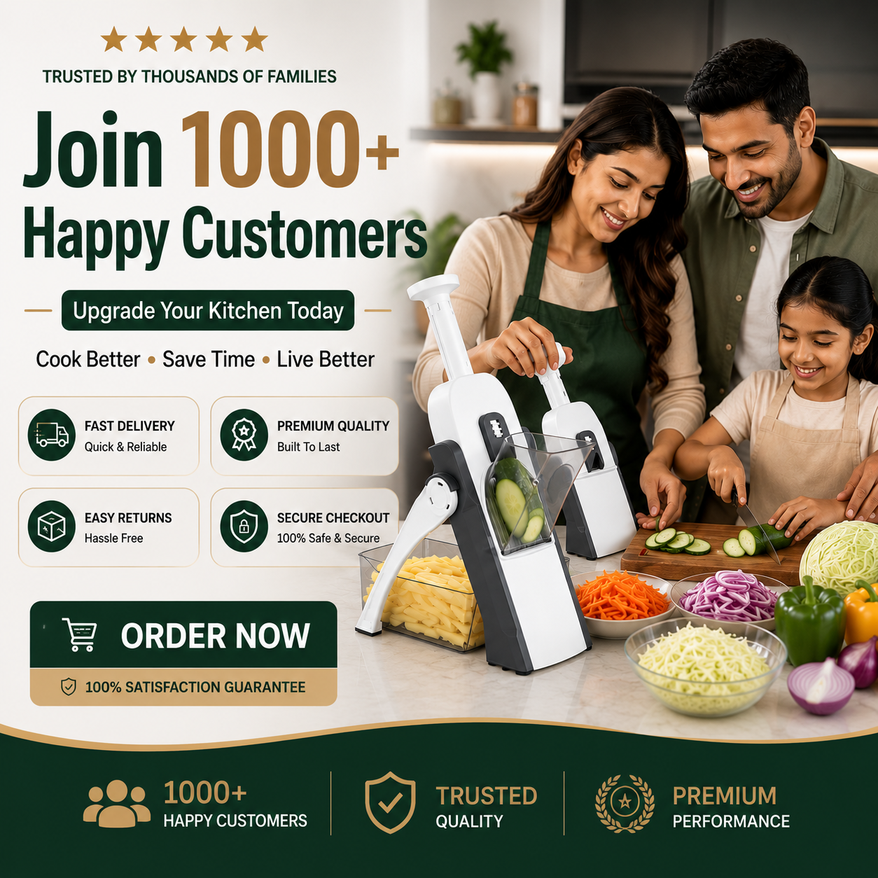 SmartPrep™ Premium Vegetable Cutter Pro | Restaurant-Style Cutting in Seconds