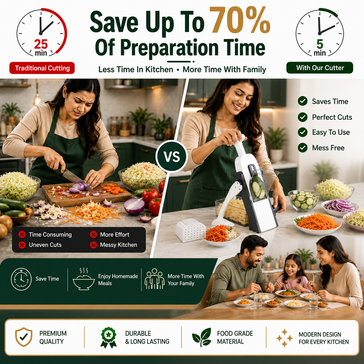 SmartPrep™ Premium Vegetable Cutter Pro | Restaurant-Style Cutting in Seconds