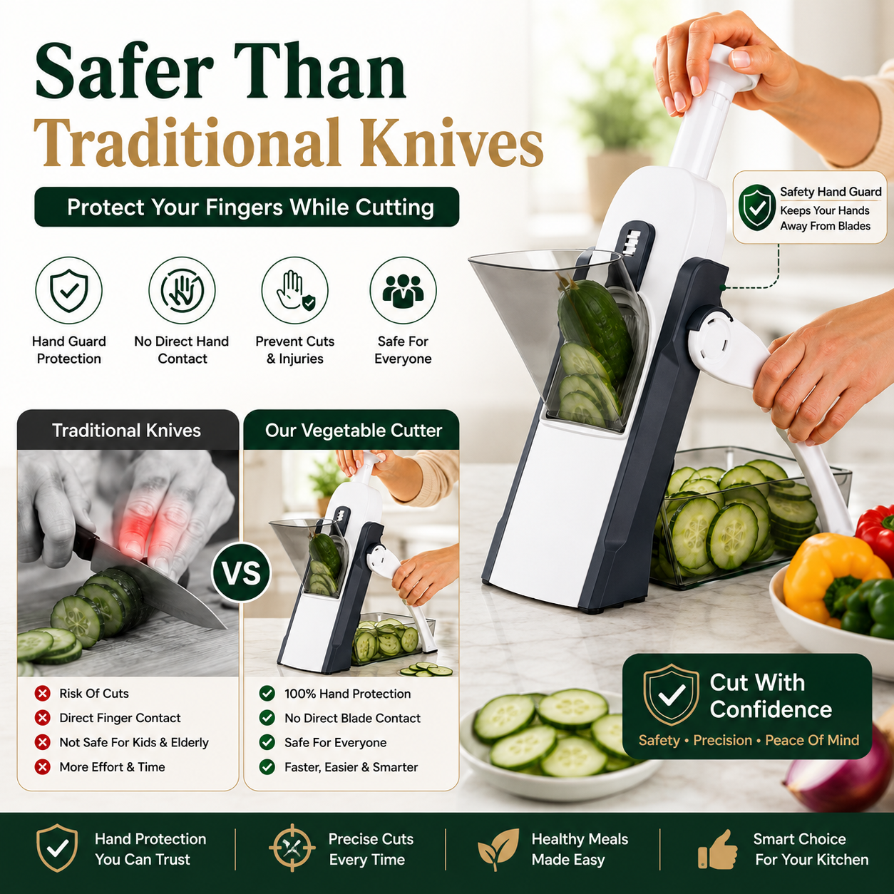 SmartPrep™ Premium Vegetable Cutter Pro | Restaurant-Style Cutting in Seconds