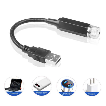 USB Galaxy Star Projector Light for Car & Room