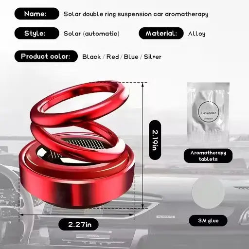Solar Rotating Car Air Freshener – Premium Aromatherapy Perfume Diffuser for Car Dashboard with Automatic 360° Rotation