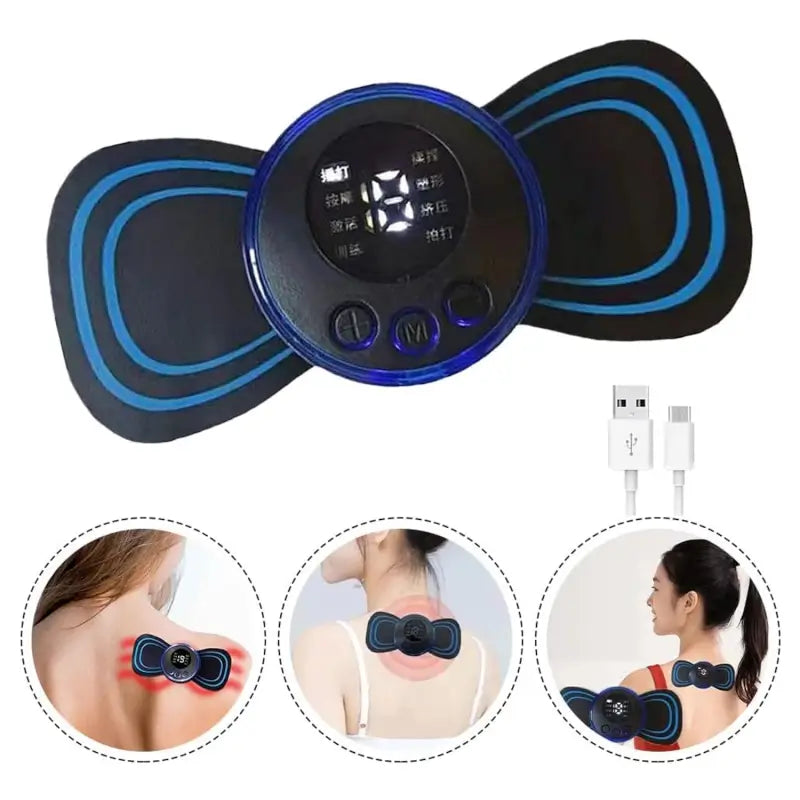 Portable EMS Neck & Shoulder Massager – USB Rechargeable