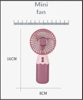 Portable USB Rechargeable Mini Handheld Fan with Stand | 5-Blade Personal Cooling Fan for Travel, Office & Home