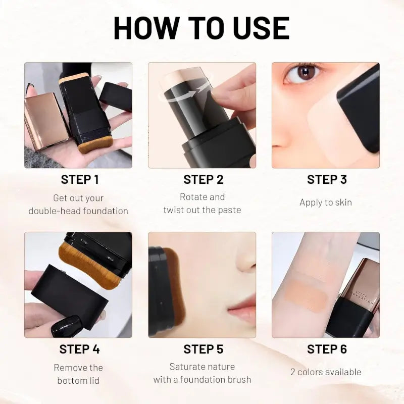 2-in-1 Foundation Stick with Built-In Brush