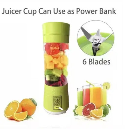 Portable USB Rechargeable Blender Bottle – 6 Blade Personal Juicer & Smoothie Maker for Travel, Gym & Office