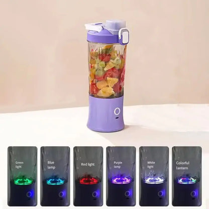 Portable USB Rechargeable Blender Juicer Bottle – 8 Blade Smoothie Maker (600ml)