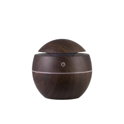 Wooden Cool Mist Humidifier & Essential Oil Diffuser with 7 Color LED Night Light USB 130ml