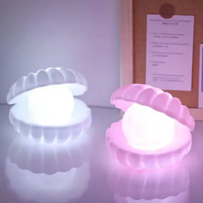 Pearl Shell LED Night Lamp – Aesthetic Bedside & Room Decor Light
