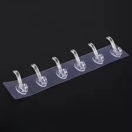 6 Hook Waterproof Wall Organizer – Strong Self Adhesive Multi Purpose Hanger for Kitchen, Bathroom & Bedroom (Set of 2)