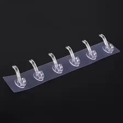 6 Hook Waterproof Wall Organizer – Strong Self Adhesive Multi Purpose Hanger for Kitchen, Bathroom & Bedroom (Set of 2)