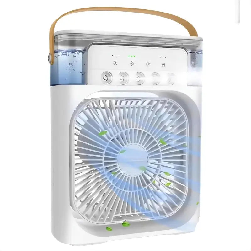 Portable USB Mini Air Cooler Fan with Water Mist Humidifier, 3 Speed Cooling & 7 Color LED Night Light