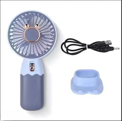 Portable USB Rechargeable Mini Handheld Fan with Stand | 5-Blade Personal Cooling Fan for Travel, Office & Home