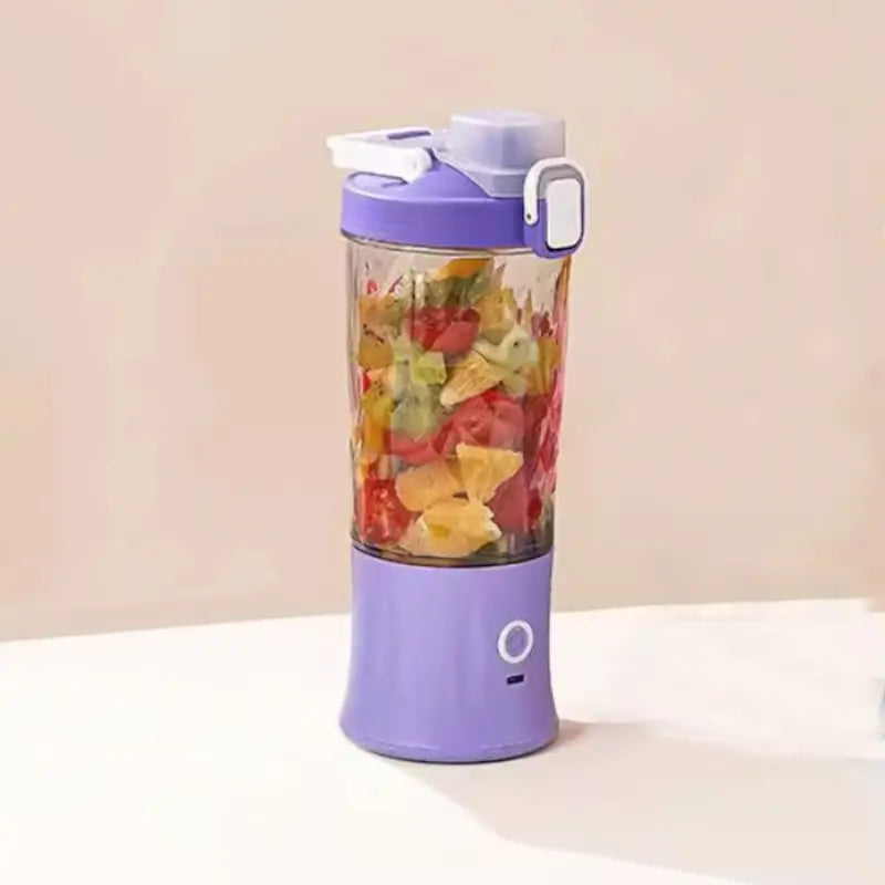 Portable USB Rechargeable Blender Juicer Bottle – 8 Blade Smoothie Maker (600ml)