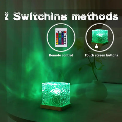 Crystal Water Ripple RGB Night Lamp with Remote Control