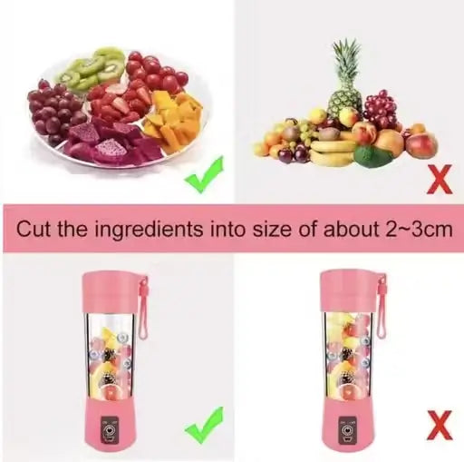 Portable USB Rechargeable Blender Bottle – 6 Blade Personal Juicer & Smoothie Maker for Travel, Gym & Office