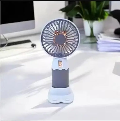 Portable USB Rechargeable Mini Handheld Fan with Stand | 5-Blade Personal Cooling Fan for Travel, Office & Home