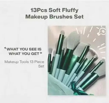 13-Piece Professional Makeup Brush Set with Travel Pouch