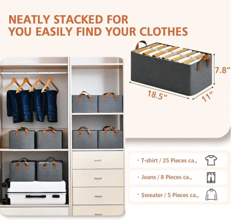 26 Liter Foldable Wardrobe Storage Box – Space Saving Clothes Organizer with Strong Handles