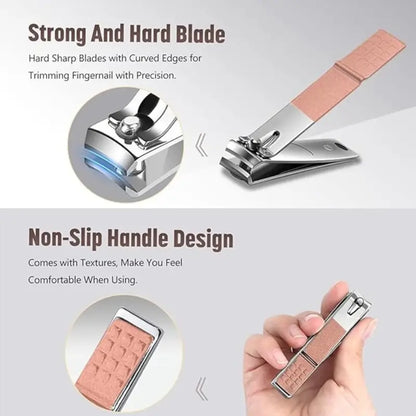16 In 1 Professional Manicure Pedicure Kit | Stainless Steel Nail Clipper Grooming Set with Travel Case for Men & Women