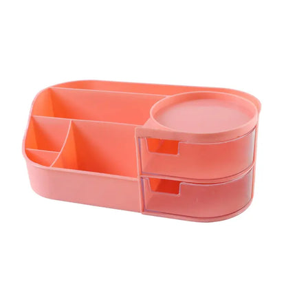Premium Makeup Organizer Storage Box with Drawers & Brush Holder – Multipurpose Cosmetic Storage Case
