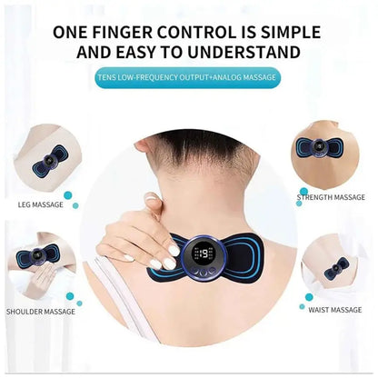 Portable EMS Neck & Shoulder Massager – USB Rechargeable