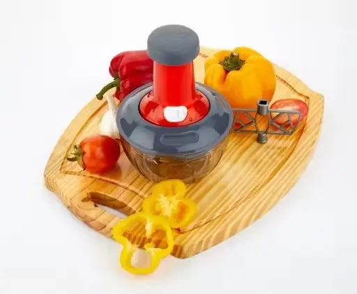 Manual Push Vegetable Chopper – 650ML Hand Press Food Chopper with Stainless Steel Blades for Onion, Garlic, Fruits & Salad